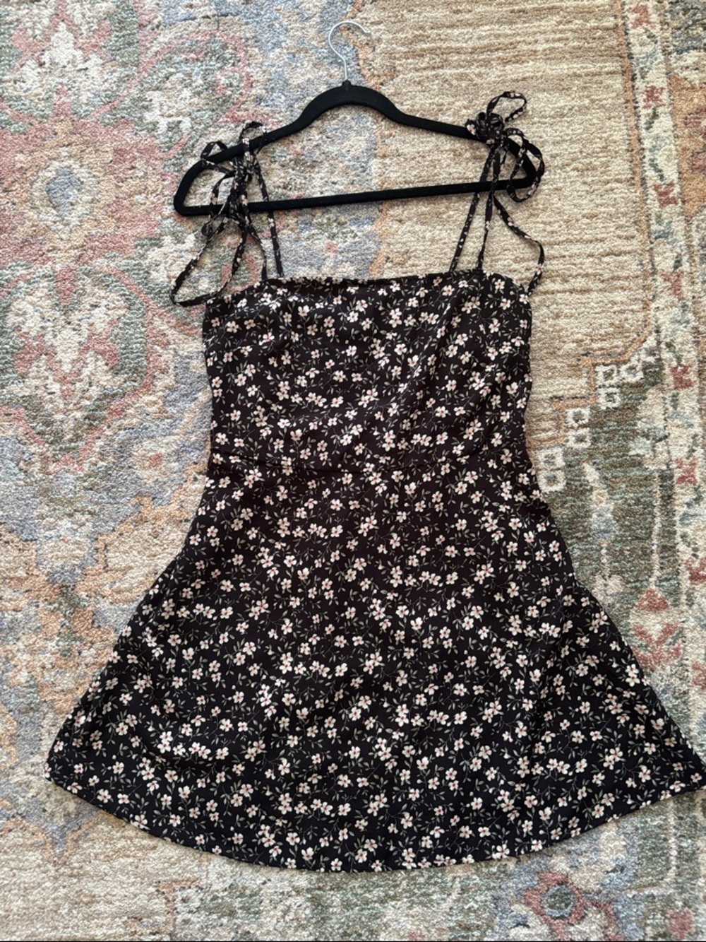 Floral Tie-Strap Mini Dress